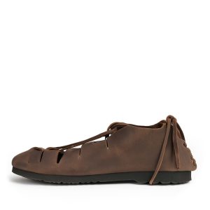 003 Sandales en cuir nubuck marron