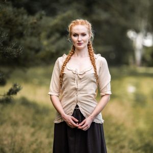 Blouse plissée à manches courtes "Bea"