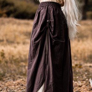 Jupe médiévale "Elise" Marron/Naturel