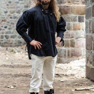 Chemise de pirate "Claude" à poignets lacés