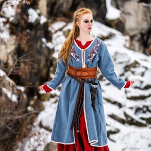 Manteau viking de Birka Skadi Bleu colombe