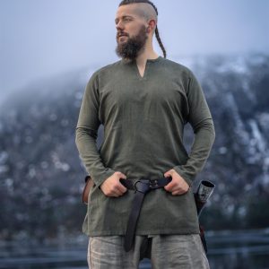 Tunique viking en lin "Ragnar" Vert olive